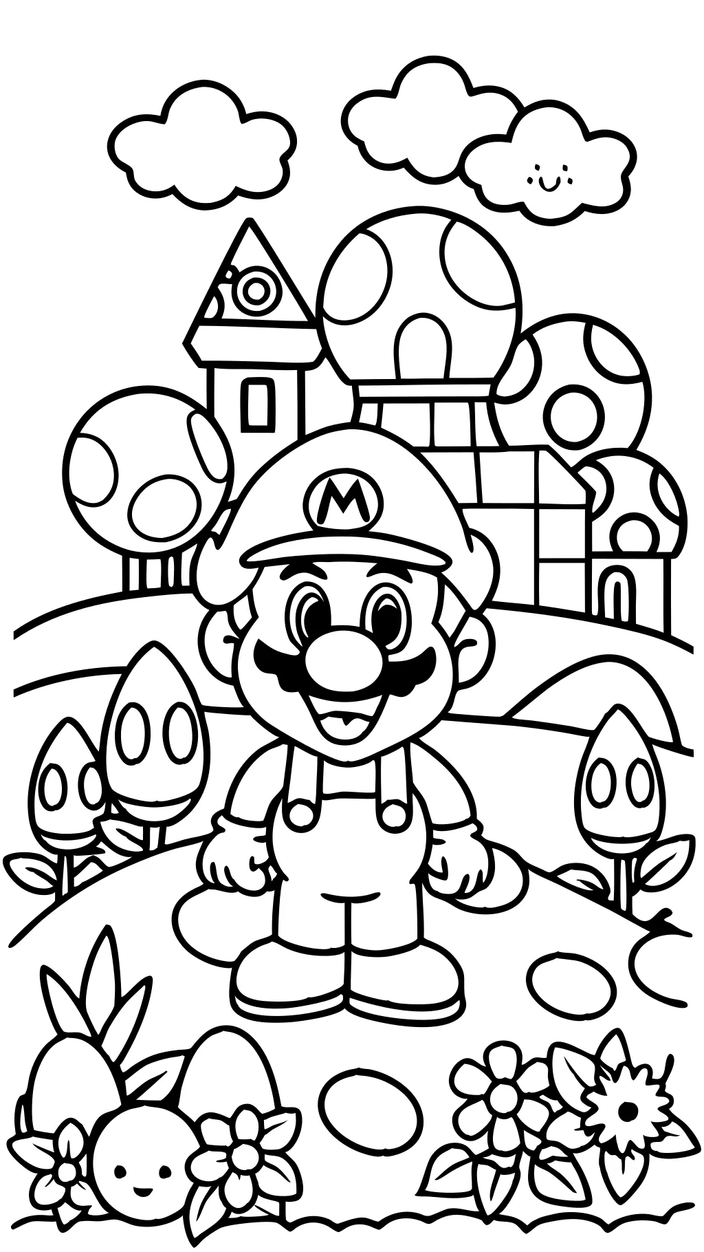 Páginas para colorear gratis de Mario